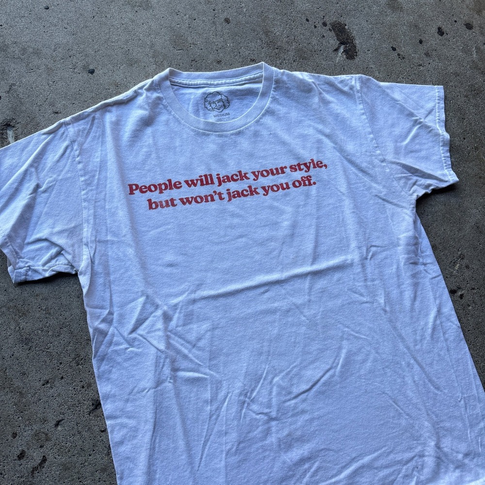 Fucking Awesome Jack Your Style Graphic T-Shirt White Red Medium Mens